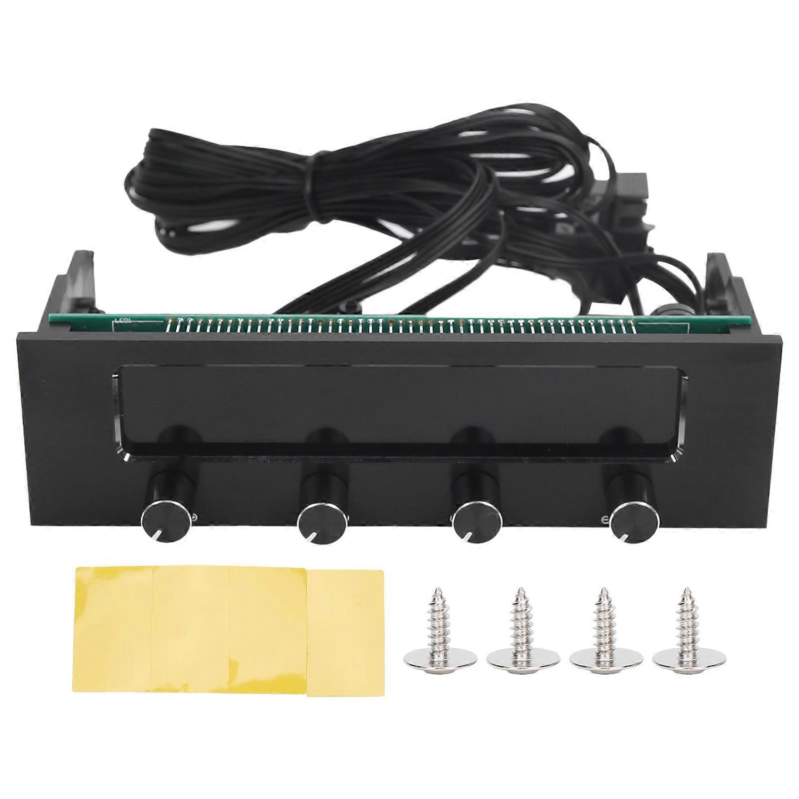 STW-6041 Computer CPU Fan Controller 4 Channel Multifunctional Front Panel LCD Display