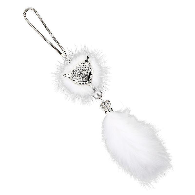 31X4.5cm White Vehicle Rear View Mirror Ornaments 1pc Auto Rhinestone Hanging Decor Hanging Adornmen