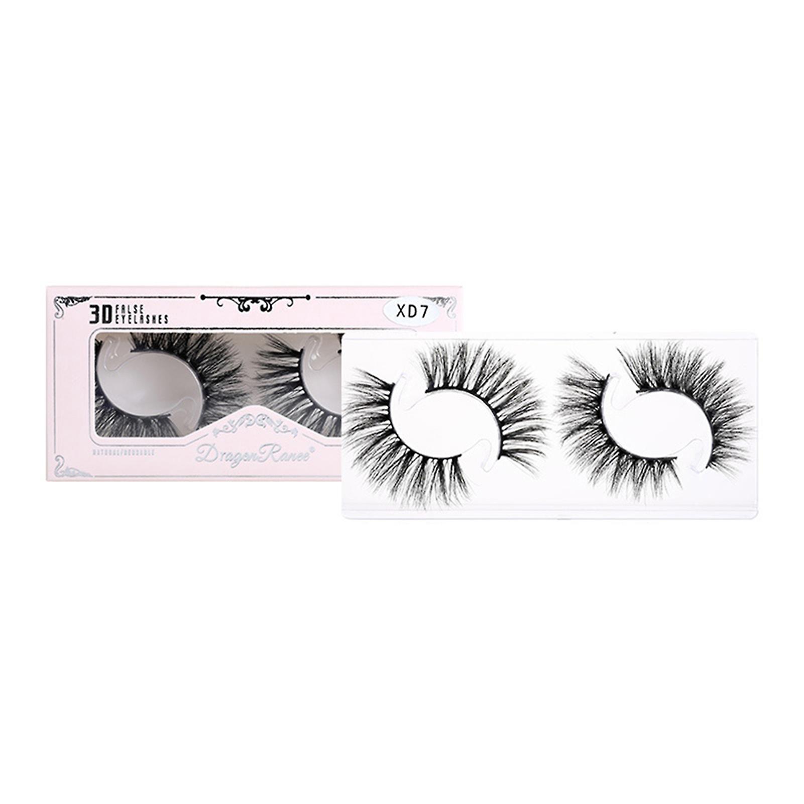 2 Pairs False Eyelashes Multilayered Bushy Curling Up Lashes