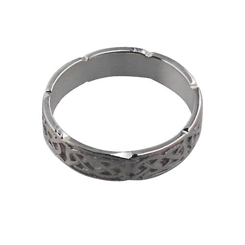 18ct White Gold 4mm Celtic Wedding Ring Size Q