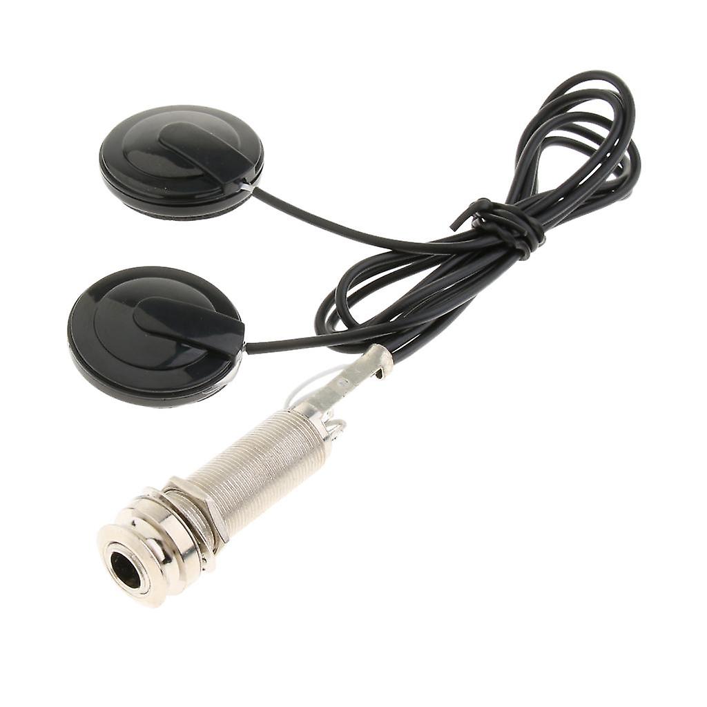 Multi-function Acoustic Guitar Pickup 1/4'' Endpin Jack 2 Transducer Pickup