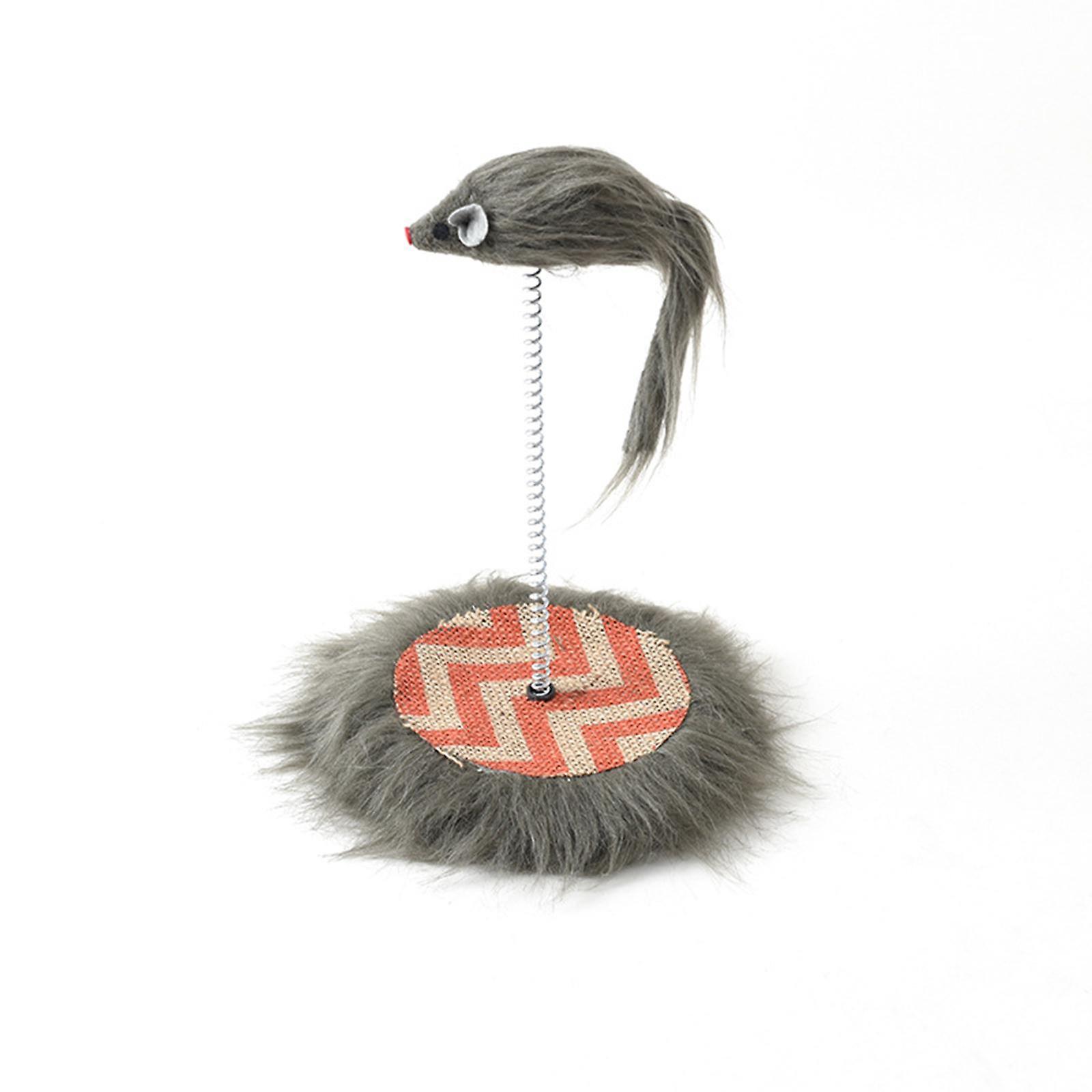 Funny Cat Interactive Toy Powerful Spring Mouse Catcher Feather Toys Play