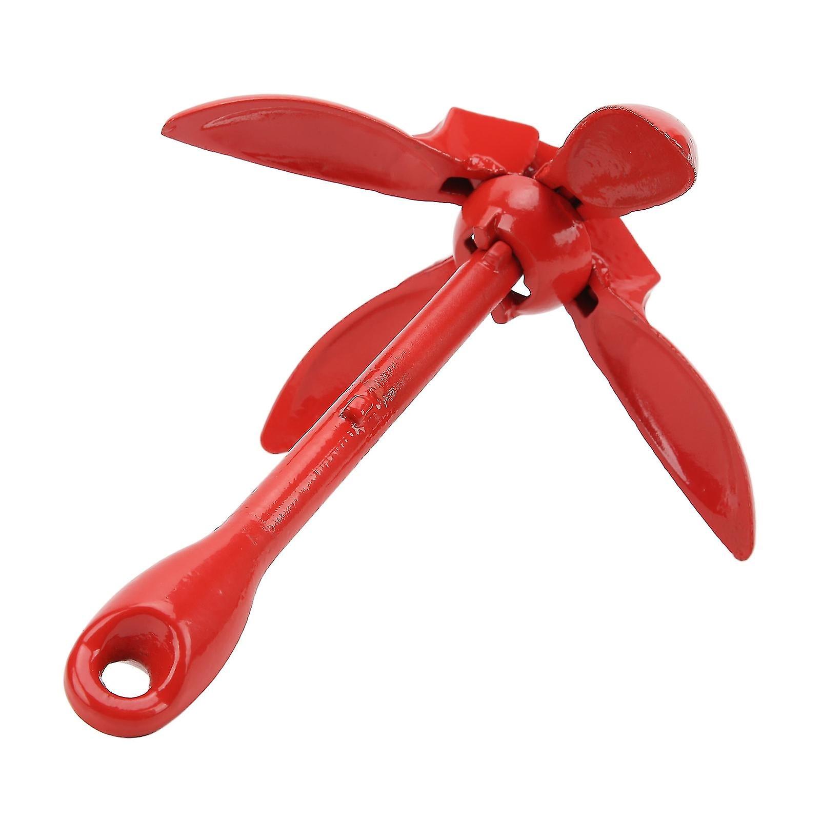 3.5Lb Marine Folding Anchor Carbon Steel 4claw For Watercraft Inflatable Boat Kayakred