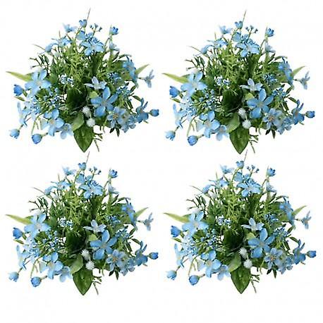 4-pack of candle cuffs for crown candles with blue flowers, inner diameter 3 cm and outer diameter 16 cm