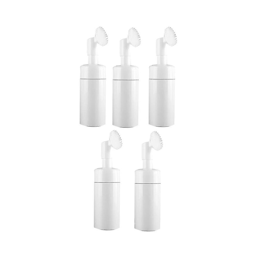 5pcs 150ml Soap Foaming Bottle Facial Cleanser Foam Maker Bottle With Silicone Clean Brush Portable