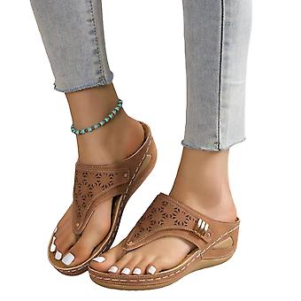 Woman Flip Flops Causal Sandal Breathable Soft Pu Leather Flip Flop For Work Club Party Dating