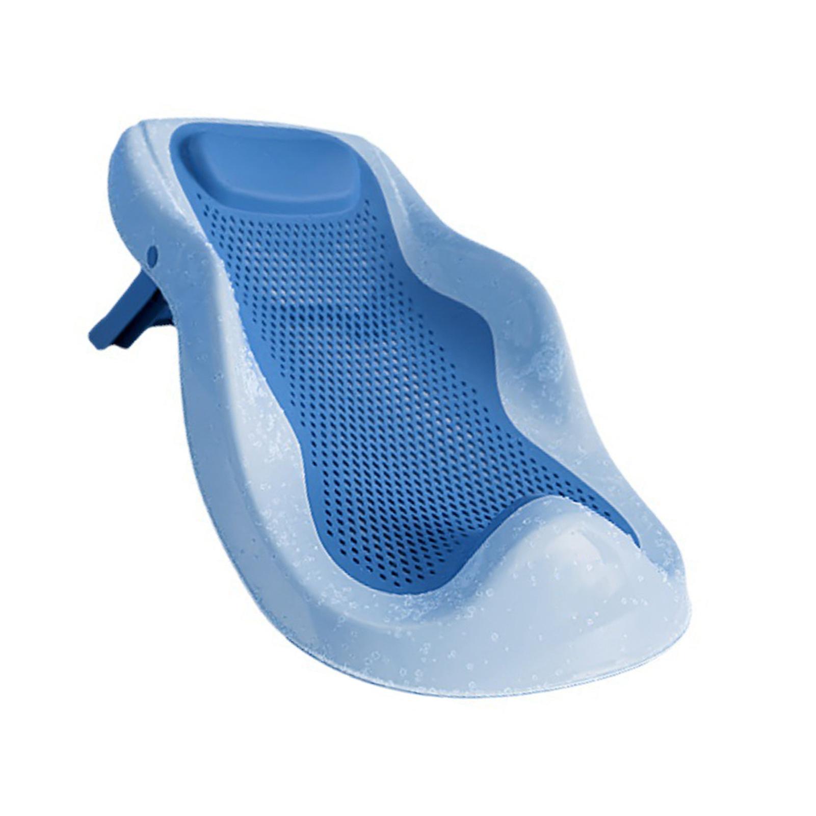 Support de bain pour bébé antidérapant, ergonomique et pliable, support de couchage pour bébé, bleu