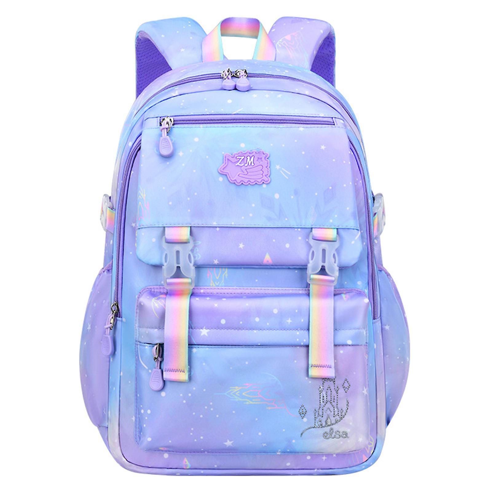 Elementary School Kids Backpack Gradient 1-6 Grades Schoolbag With Chest Strap
