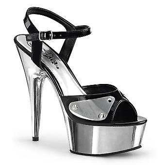 Pleaser Women's Shoes Delight-609nc Blk/slv Chrome