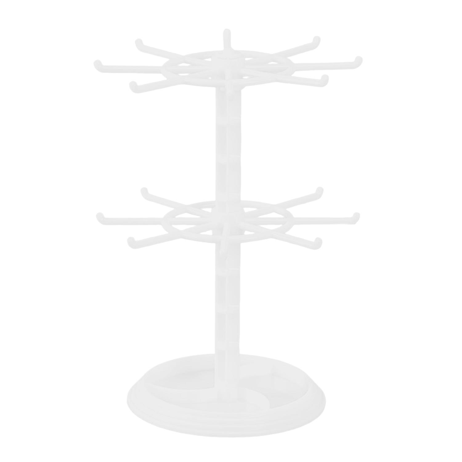 Jewelry Display Stand Multifunctional Rotatable Adjustable Height Double Layer Space-saving Jewelrie