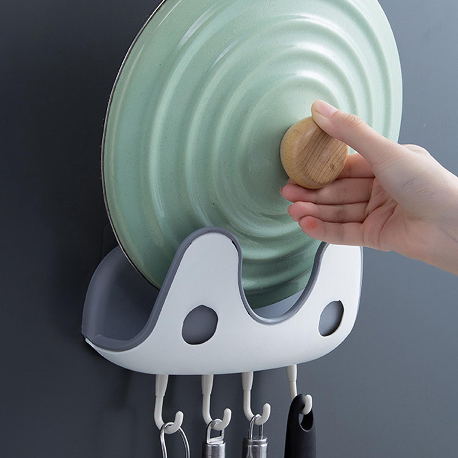 Double Layer Pot Lid Holder, White, 20x10cm, Strong Load Capacity