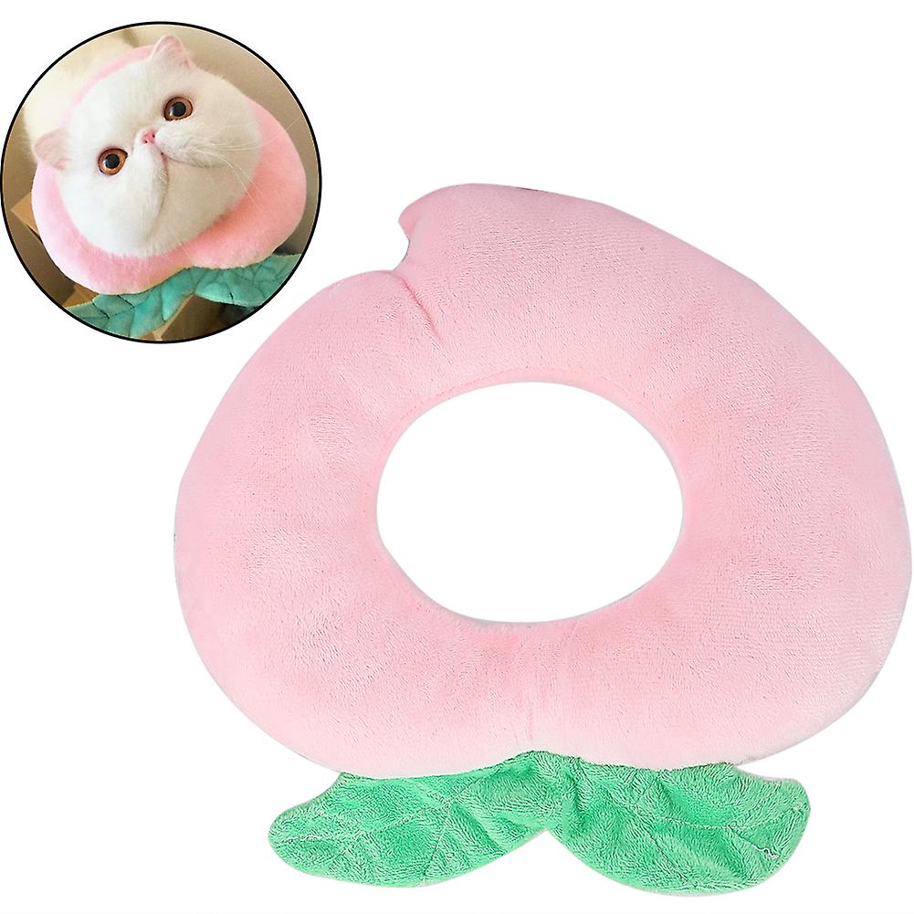 Polyester Sponge Peach Cat Collar Neck Recovery Ring L 23cm