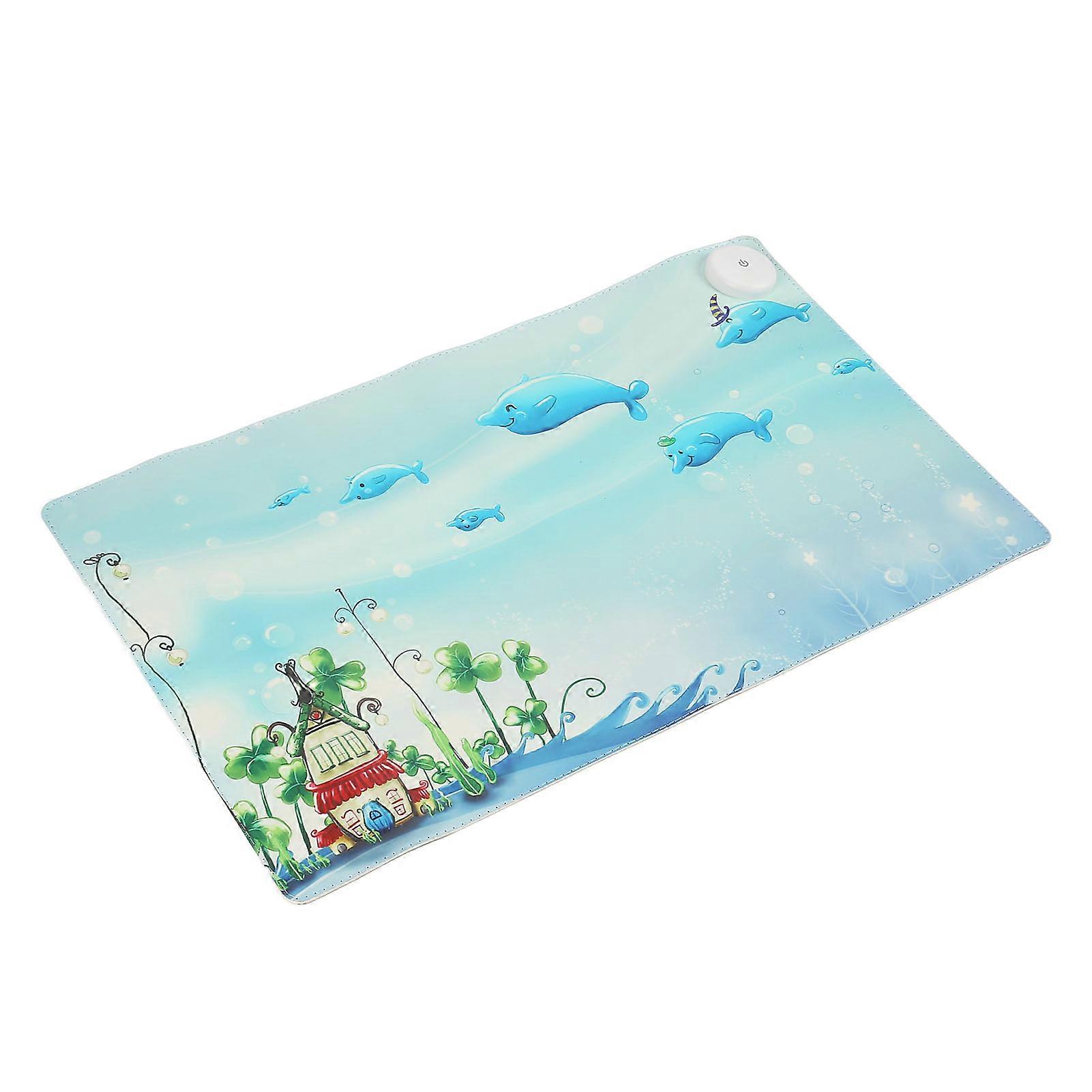 24x14in Heated Mouse Pad with 3 Temp Control & Timer - PU Leather