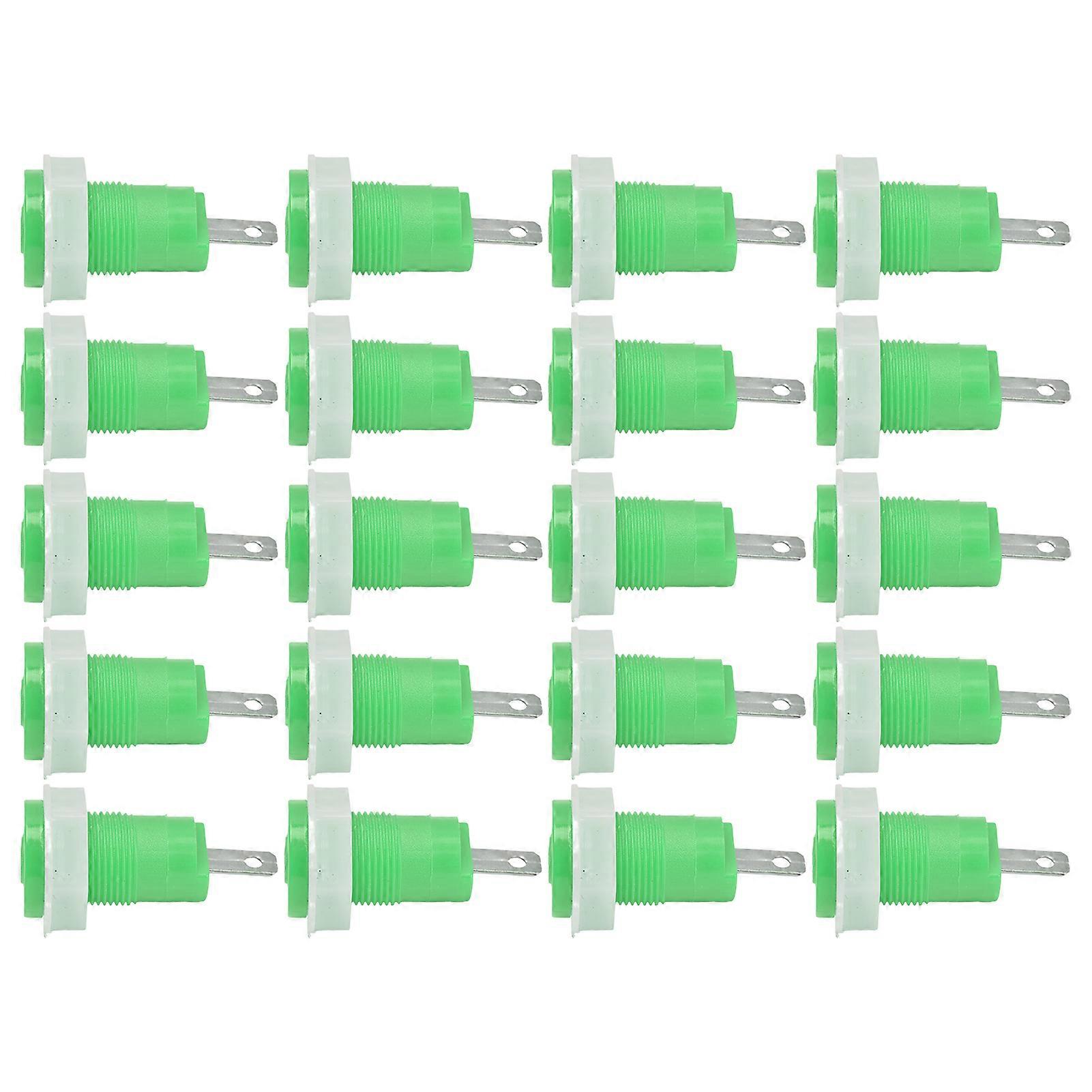 20Pcs Banana Socket Binding Post Adapter Brass Safe Welding Type Grounding Terminal 4mm 402 1KV 32AGreen
