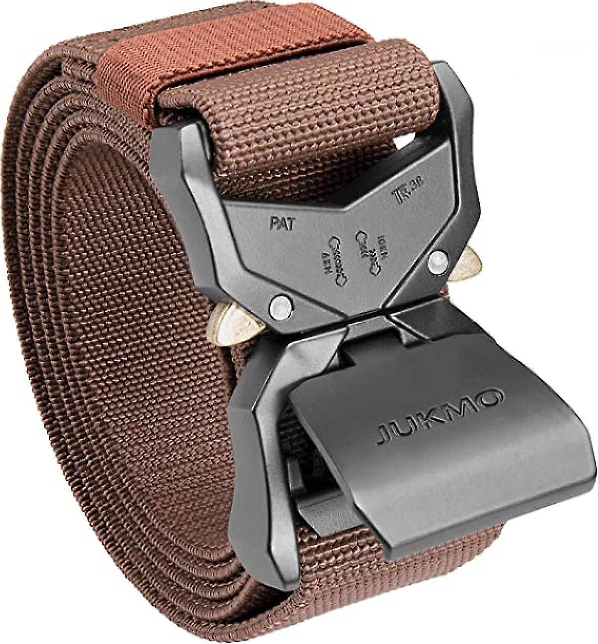 Tactical Belt, Military Hiking Rigger 1.5" Nylon Web Work Belt with Heavy Duty Quick Release Buckle( brown)
