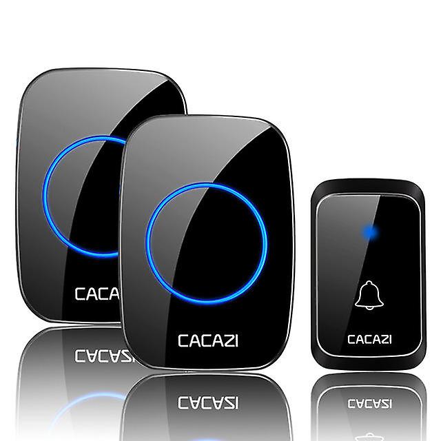Waterproof Wireless Music Doorbell Led Light Battery 300m Remote Home Cordless Call Bell 58 Chime 1 Button 2 Receiver