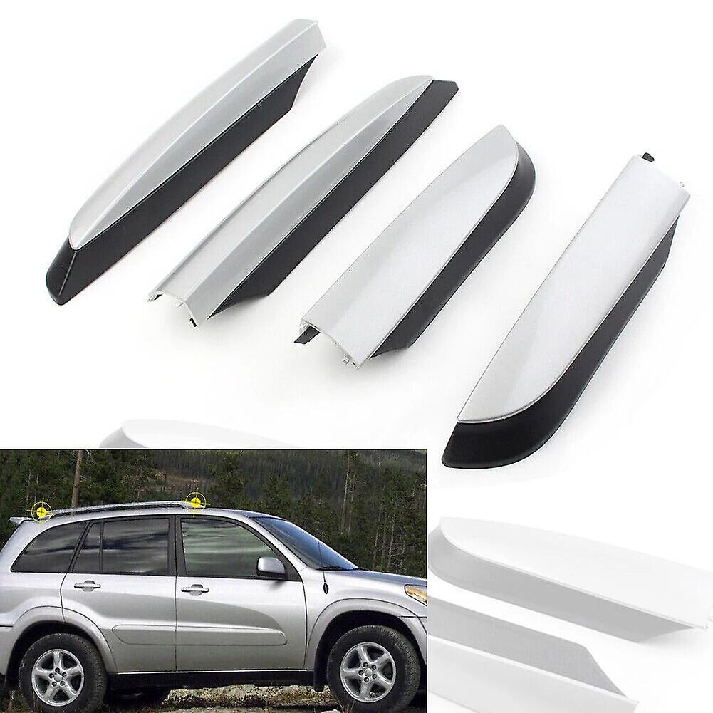 החדש ביותר כסף ABS פלסטיק רכב מתלה גג מסילת קצה כיסוי מעטפת מכסה אביזרי רכב עבור טויוטה עבור Rav4 Xa40 2013-2018 סיטונאי