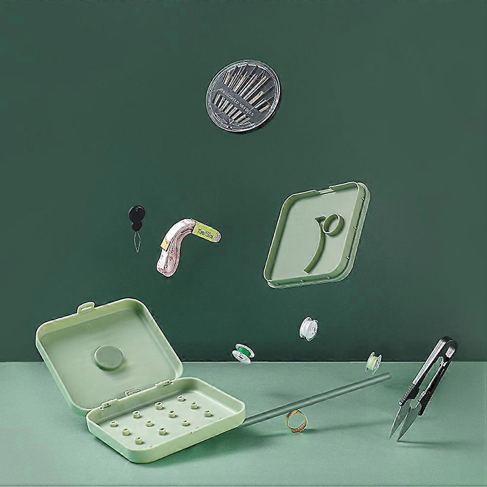 Travel Home Small Magnetic Sewing Box Sewing Thread Needle Threader Scissors Kit