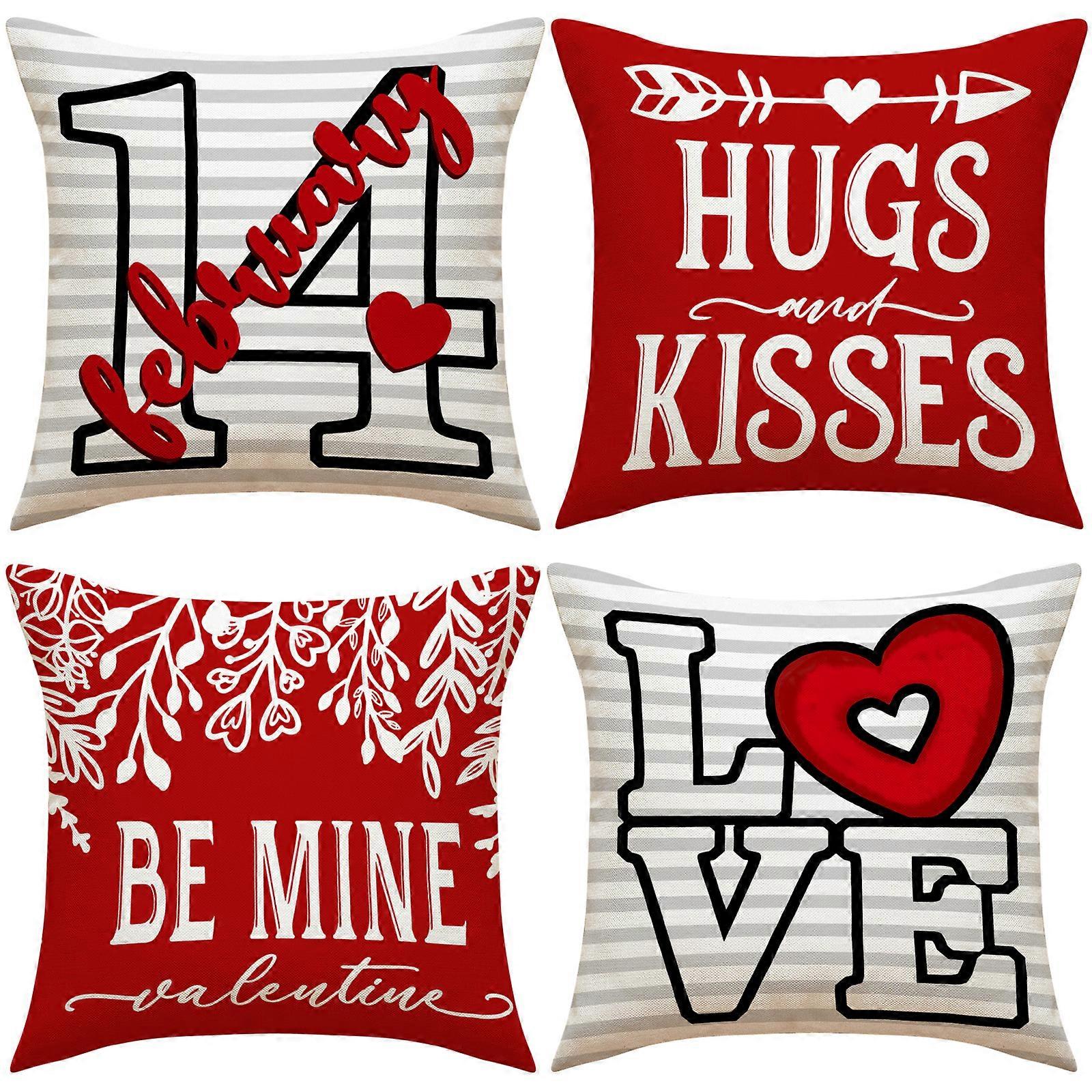 4pcs Valentine's Day Cute Pillowcases, 45x45 cm