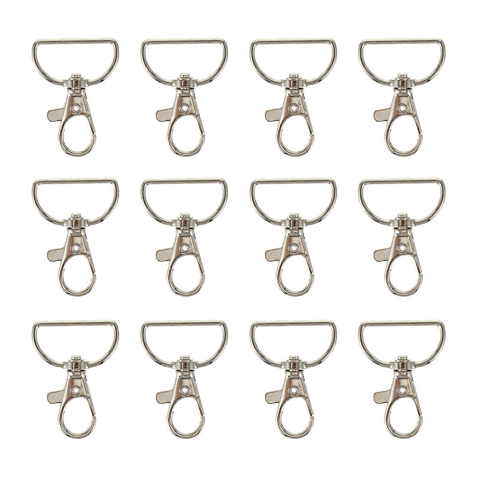 12pcs Metal Lobster Claw Clasps with Hooks for DIY Crafts Keychain Accessories