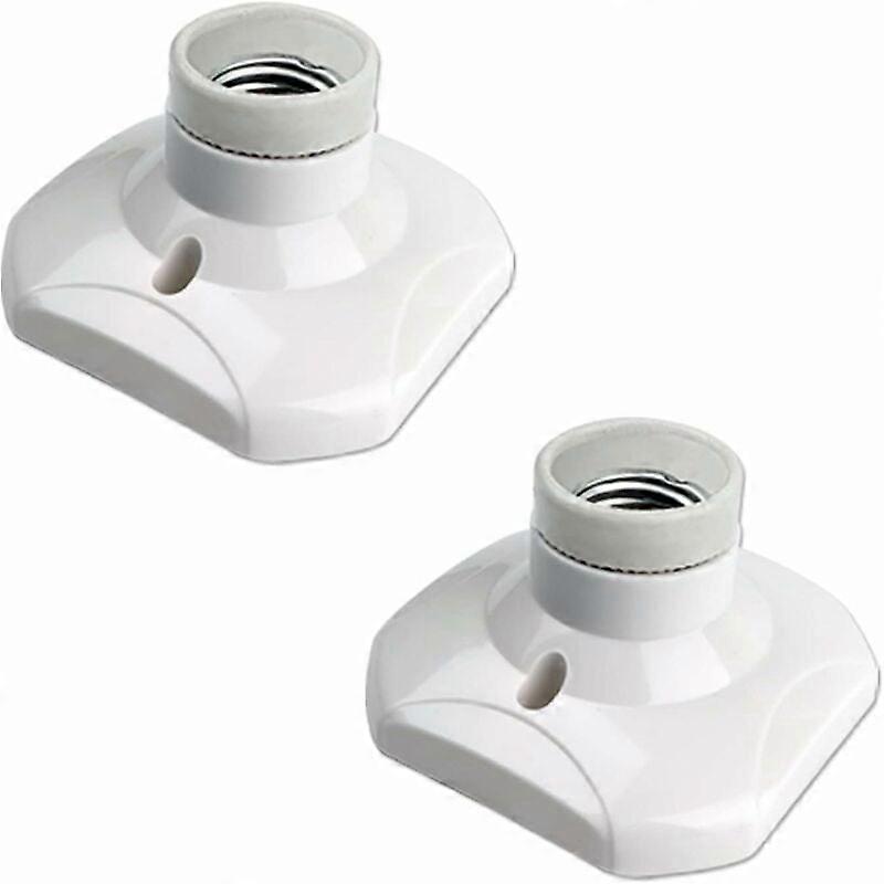 E27 Ceiling Light Socket Screw for Indoor Wall Wall Lamp, AC 230V, Holder for E27 LED Bulb, Plastic Base E27 Base for Garage Workshop Ceiling, Pack of