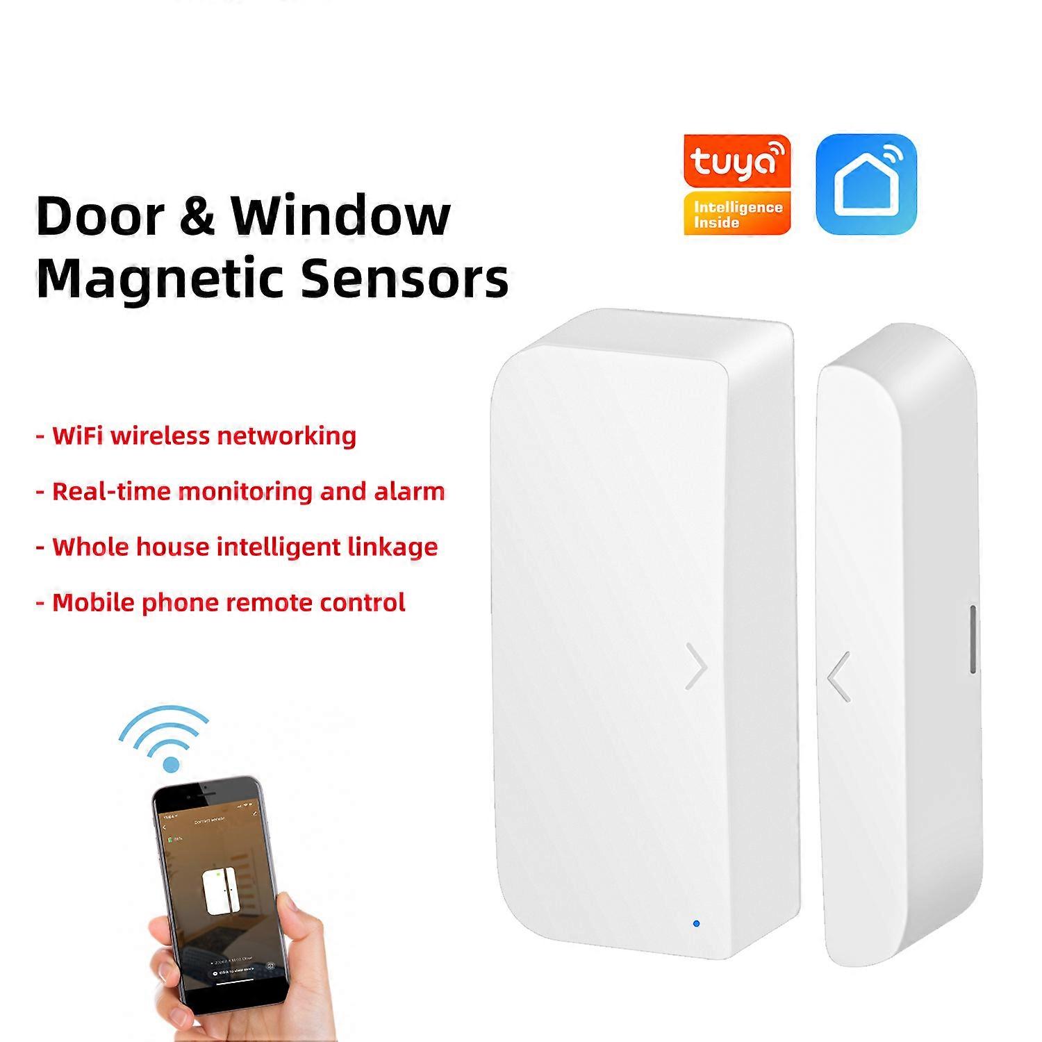 Tuya Wifi Door Sensors Alarms Contact Wireless Door Window Magnet Entry Detector Sensor For Your Home Security