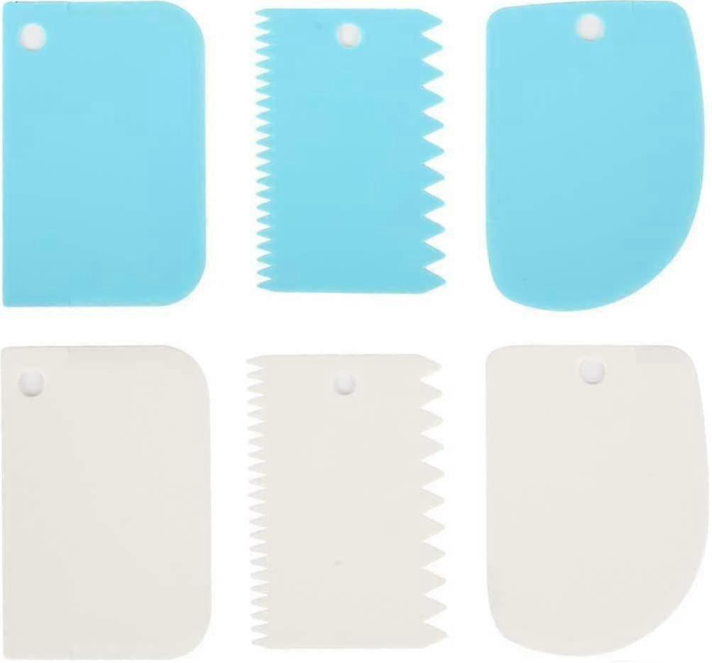 Dough Cutter Scraper - Plastic Cake Scraper Spatula Set Pastry Dough Fondant Cream Cake Edge Side Icing Smoother Cutters And Decorating Comb (6