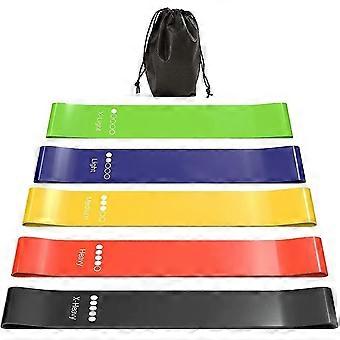 Resistance Band Sport, 5 Resistance Bands Fitness Resistance Bands with Different Levels of Resistance, Resistance Band with Bag Used for Pilates, Yog