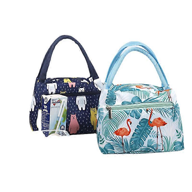Practical Portable Lunch Bag Fashion Zipper Portable Cartoon Waterproof With Aluminum Foil