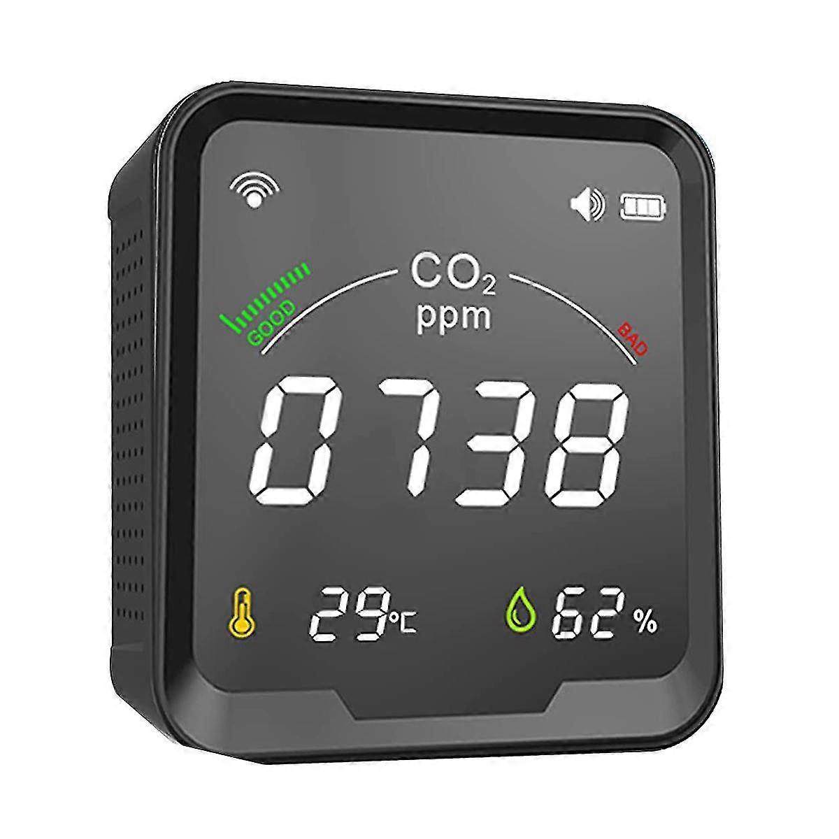 Co2 Detector, Indoor Air Quality Monitor, Ndir Sensor Carbon Dioxide Detector, Temperature Humidity