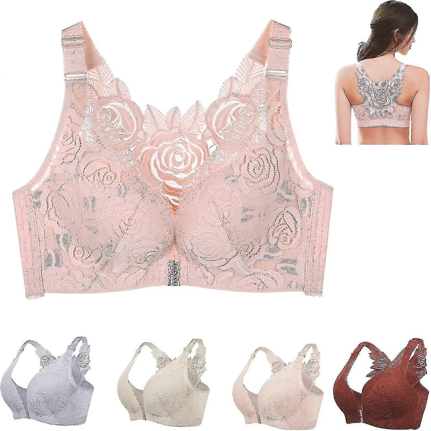 أسرار الأزهار حمالة صدر روز كومفورت ، حمالة صدر روز ليفت كومفورت ، حمالة صدر أمامية تغلق بدون أسلاك غير ملحومة C