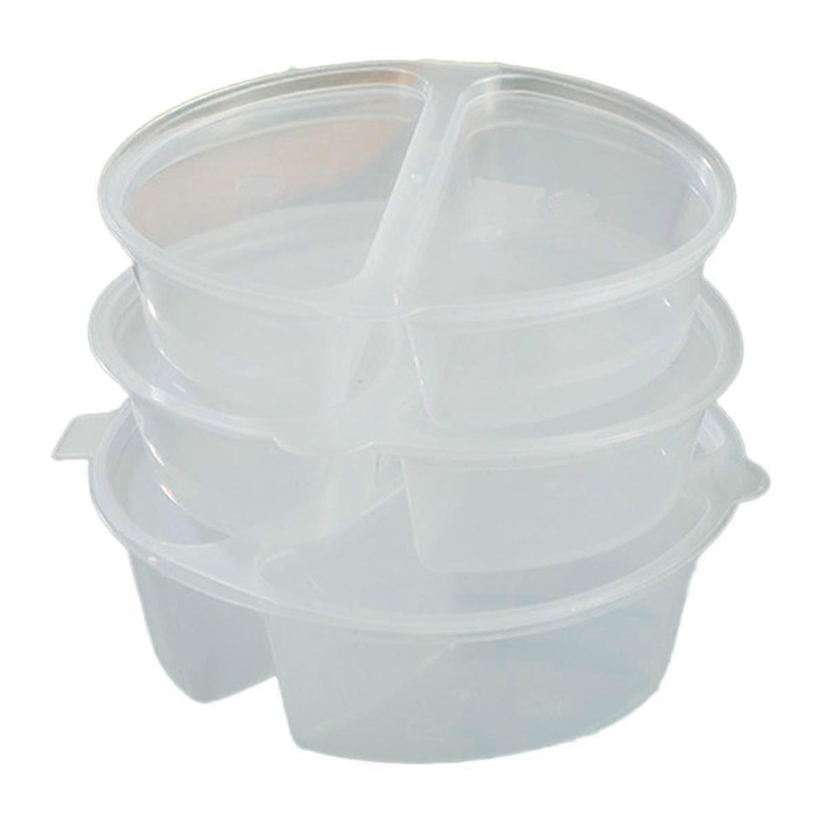 50PCS Containers with Lids Double Compartment Condiment Containers 2 Compartment Condiment Salad Containers Travel