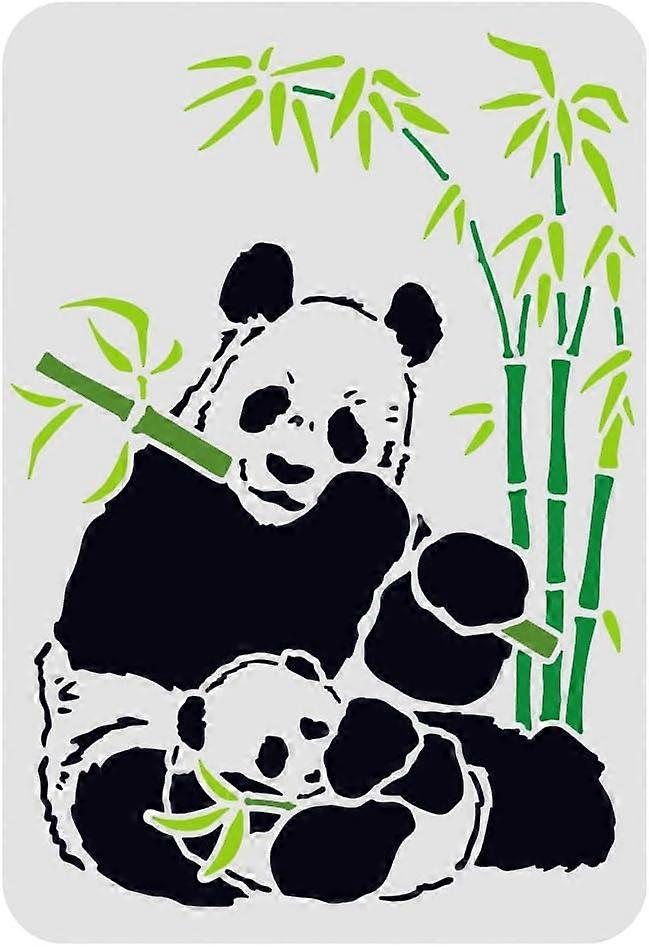 Panda und Bambus Zeichnung Malerei Schablonen Vorlagen 11,7 x 8,3 Zoll  Kunststoff Panda Mutter & Baby Schablonen Wiederverwendbare Dekoration  Schablone zum Malen auf Holz | Fruugo AT