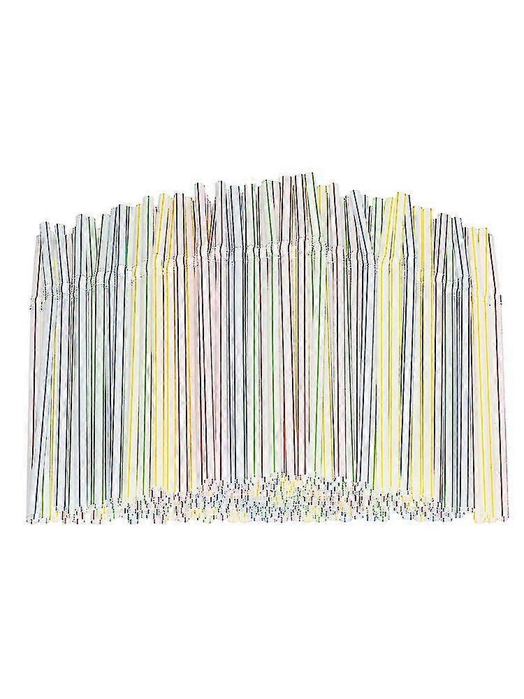 100pcs Flexible Drinking Straws Bendable Straws Striped Multi Colored Bendy Straws Wuqx