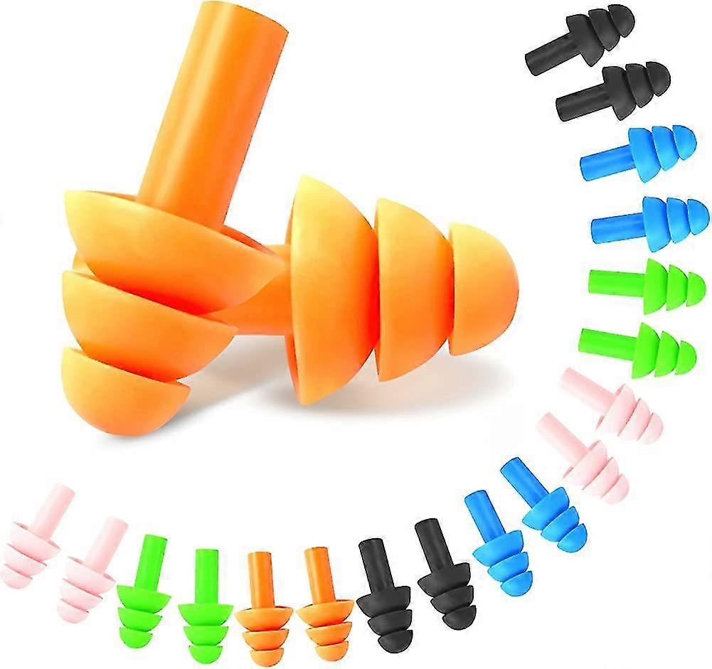 10 Pairs Reusable Waterproof Swimming Earplugs, Soft Silicone Earplugs, Noise Crday Gift