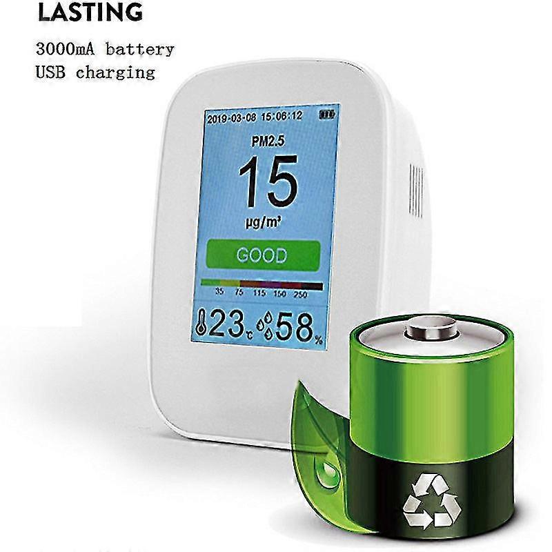Digital co2 air quality monitor pm1.0 pm2.5 pm10 hcho tvoc detector temperature humidity date time gas new analyzer meter sensor
