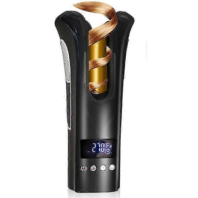 Portable auto wireless automatic rotating ceramic hair curler curling iron