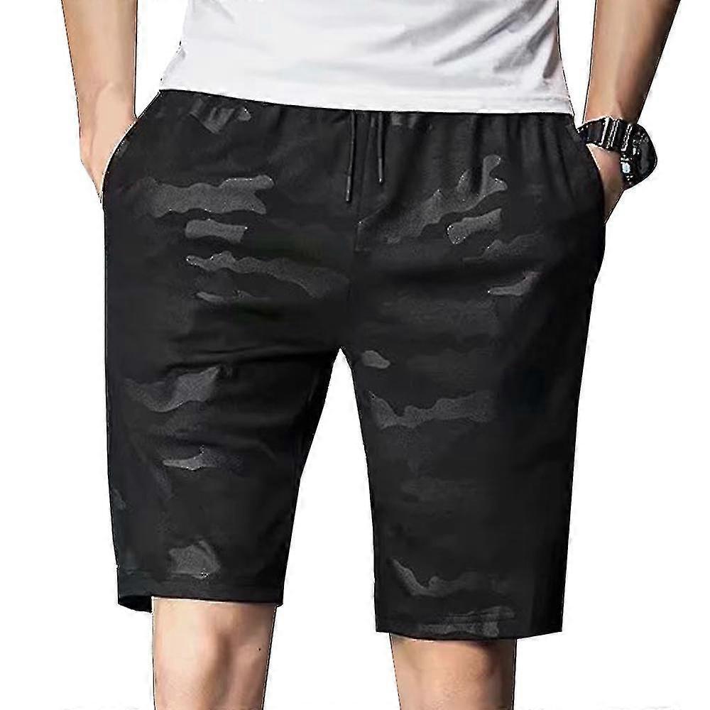 hmwy-men's black camouflage shorts