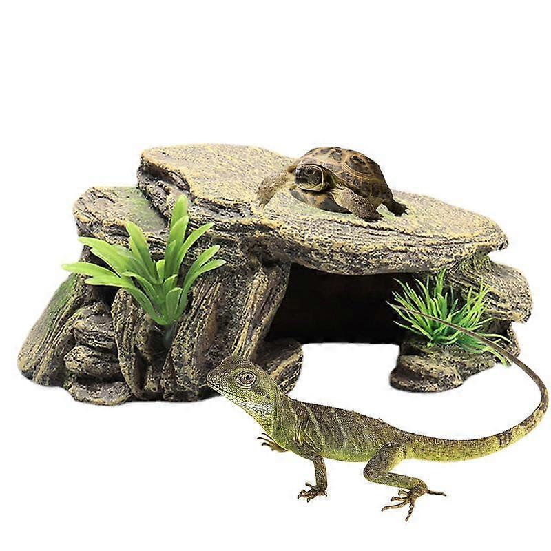 Turtle Hiding Caves Simulation Crawling Turtle Reptile Basking Hide Habitat Tank Decoration Ornament Safe Shelters For Reptiles