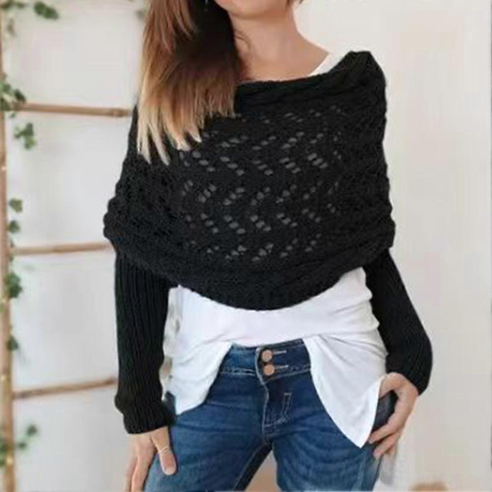 Crochet motif manche wrap écharpe élégant personnalisé crochet pull écharpe pour intérieur extérieur-bien