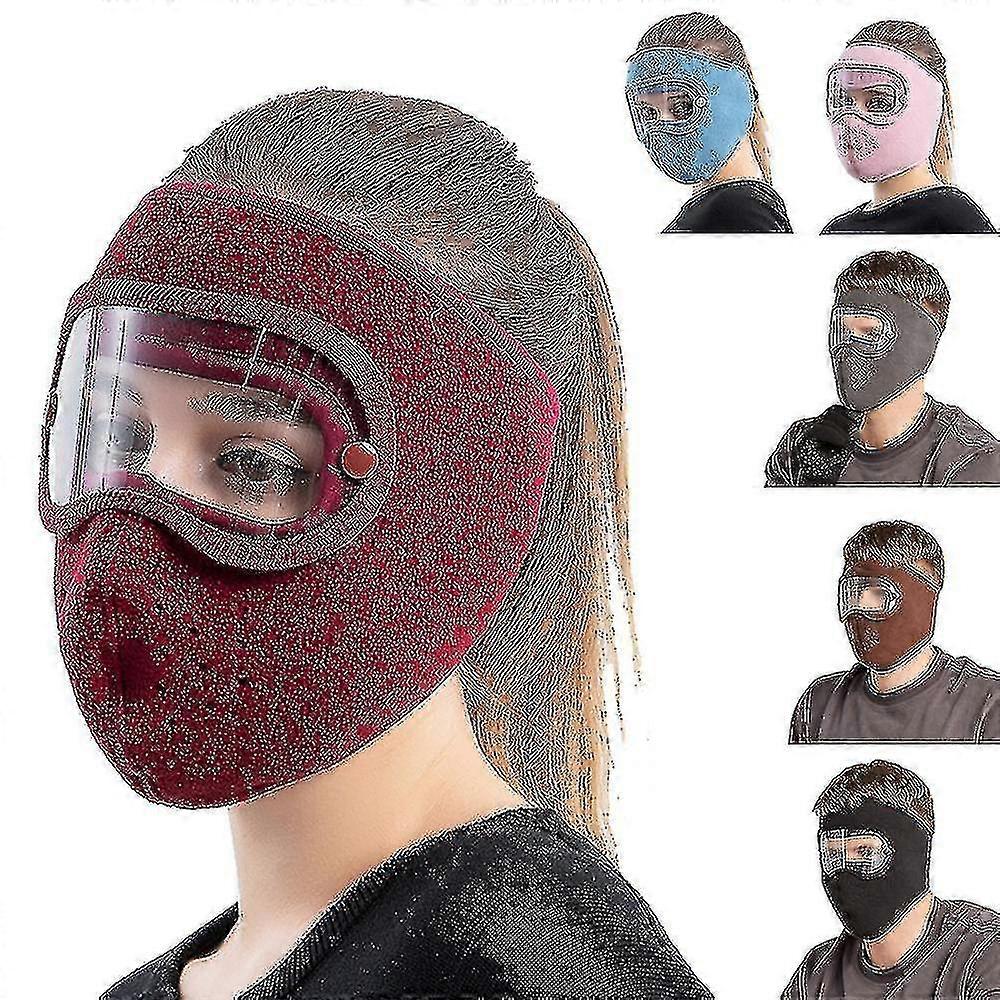 Face Mask Fleece Warm Balaclava Face Masks With Anti-fog Goggles Windproof Skull Cap Dust Masks Winter