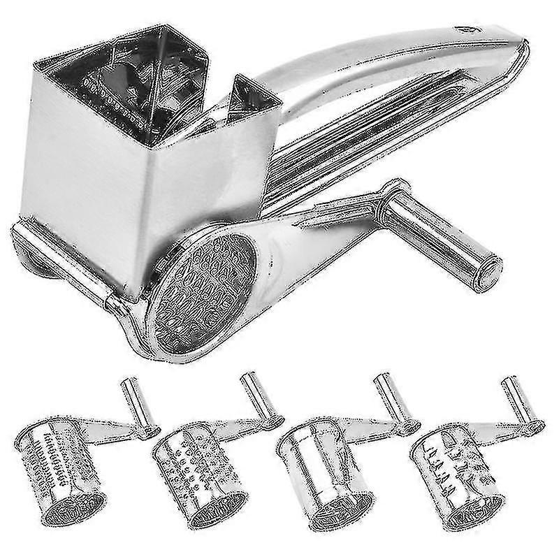 Rustfrit stål ost rivejern med 4 tromleblade