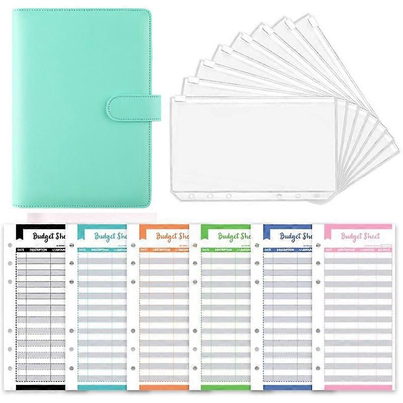 A6 Binder Budget Planner Notebook Covers Folder Size 6 Hole Pockets Plastic Zipper Money Saving Envelope