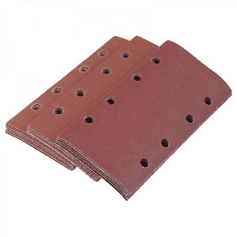 30 Pcs Sanding Pads, Sanding Paper Hook and Loop Sand Sheet 95X185mm Punched 8 Holes Grits 80/120/180 Fit Sheet
