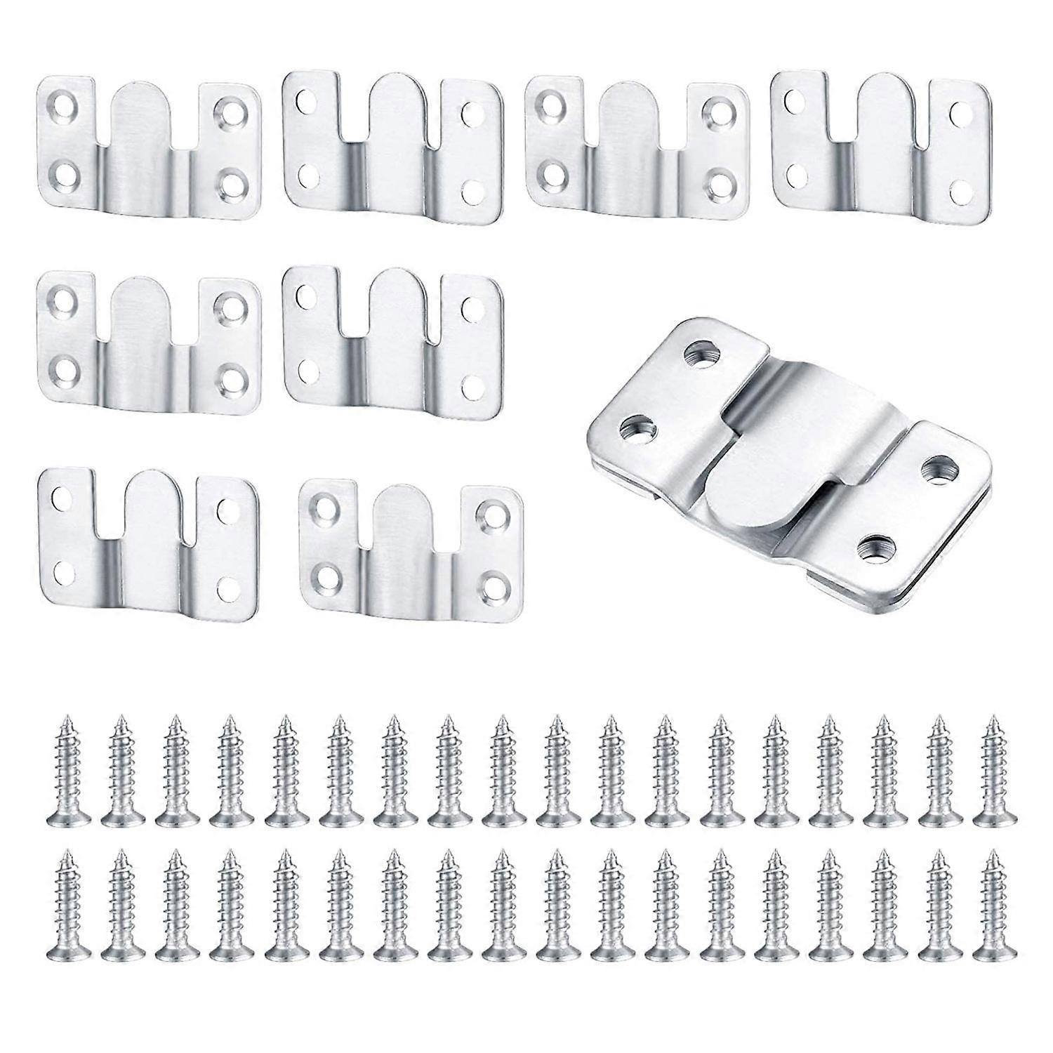 10 Pcs Flush Mount Bracket Hang Furniture Connector Stainless Steel Wall Mount Picture Frame Bracke