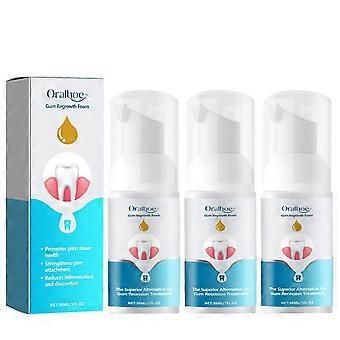 3X Nova Espuma de Recrescimento de Gengiva, Espuma de Tratamento de Gengiva, Anti-Inflamatório, Regeneração e Reparação de Tecido de Gengiva, Mousse de Espuma de Cuidados com a Gengiva