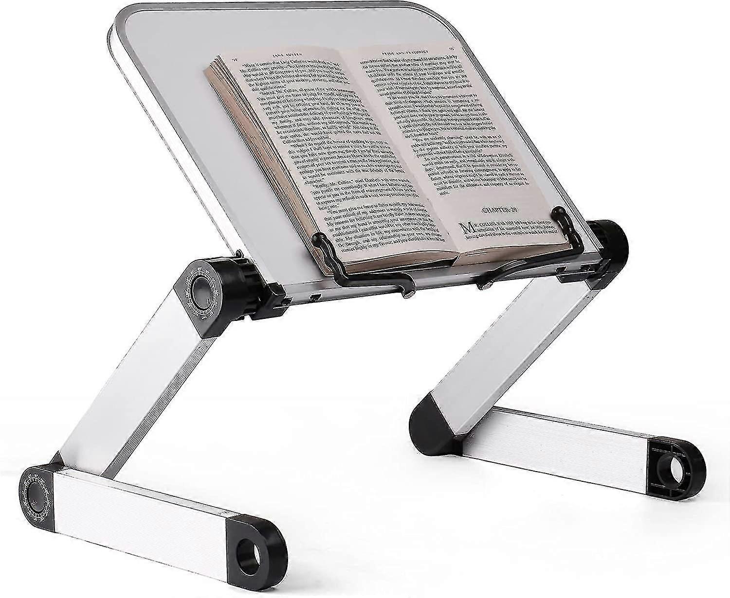 Height And Angle Adjustable Book Stand Ergonomic Stand For Heavy Learning Books And Tablets, Foldable (white)