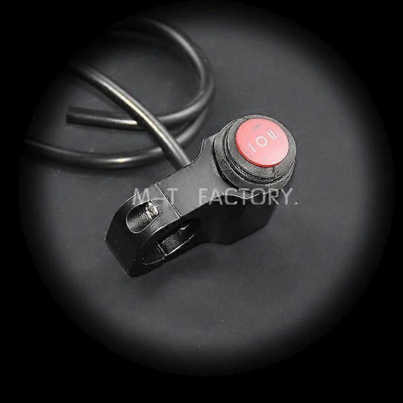 Motorcycle 12V 7/8'' 22mm Waterproof Handlebar Switches Headlight Fog Light ON-OFF-ON Button Switch 16A Black/Chrome Aluminum