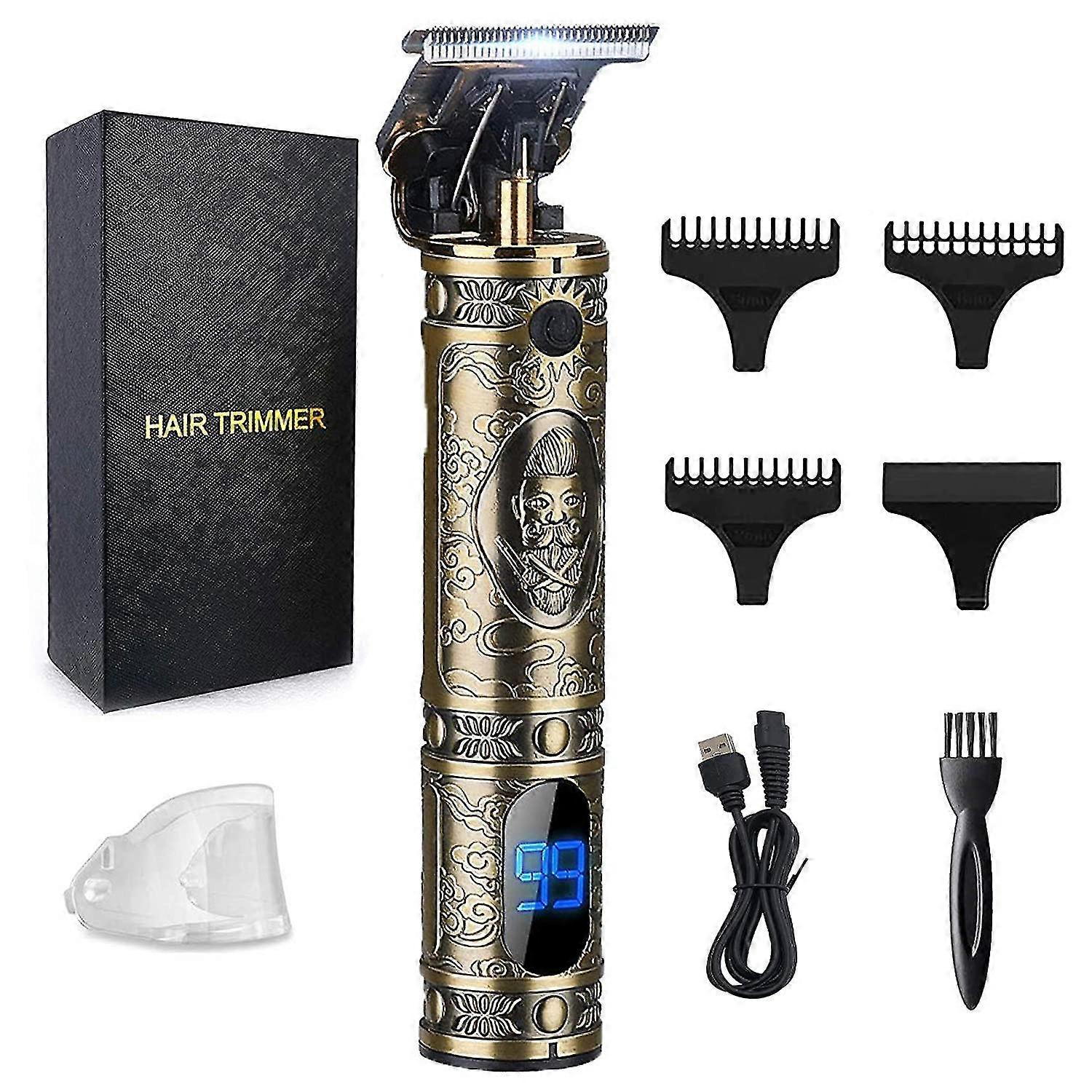 Professional Mens Hair Clippers Zero Gapped Cordless Hair Trimmer Professional Haircut & Grooming Kit