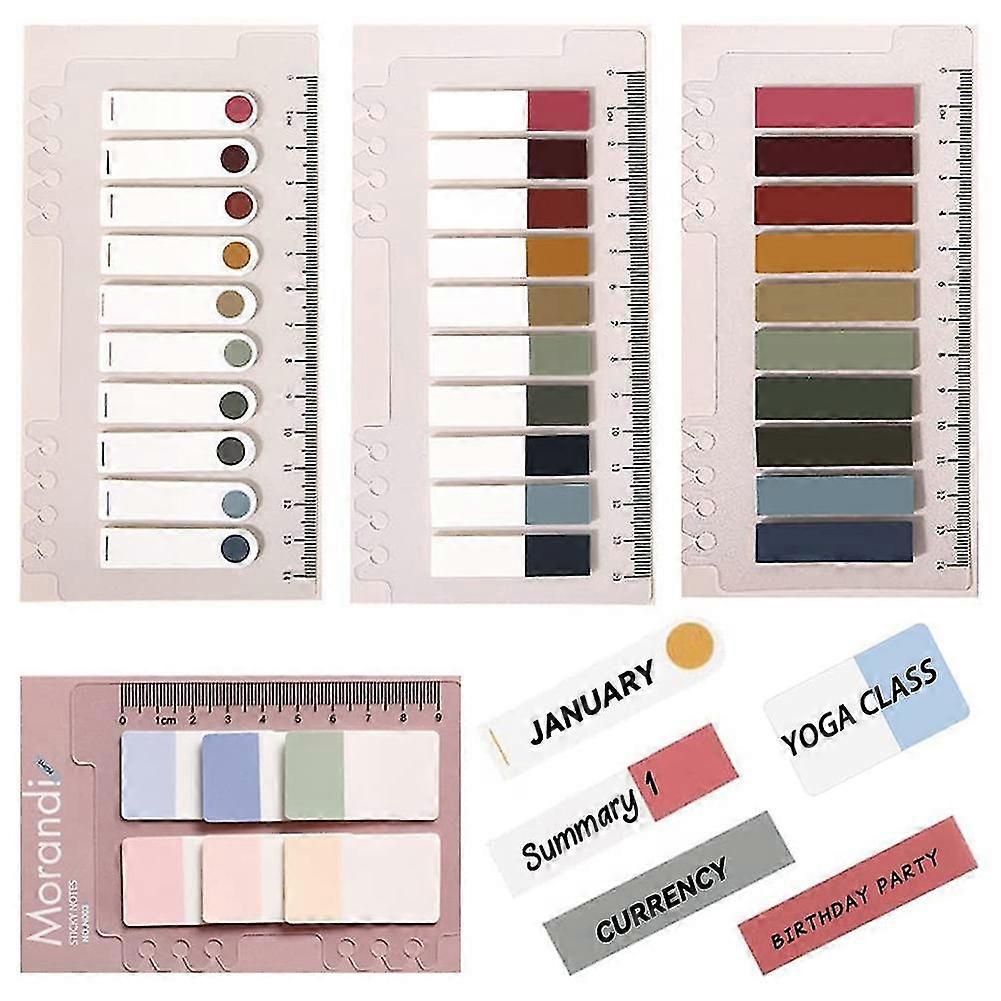 Index Tabs With Ruler, 4 Pack 660 Pieces Sticky Tab, Note Page Marker, Writable And Repositionable